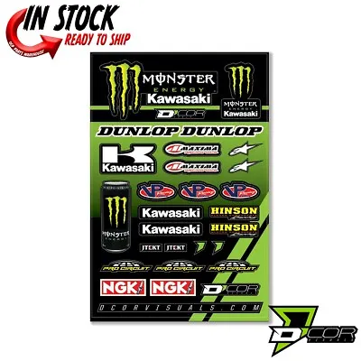 D'COR Decal Sticker Sheet Monster Energy Kawasaki Hinson Pro Circuit • $21.95