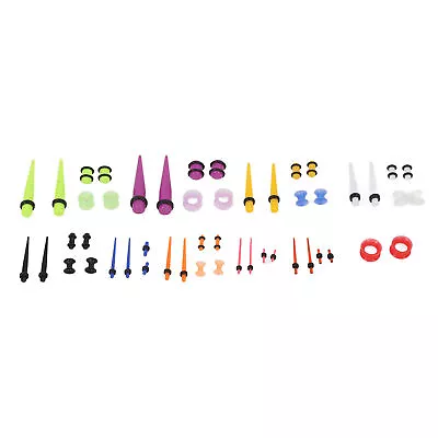 50pcs Ear Stretching Kit Silicone Tunnels Acrylic Tapers Plugs 1.6 To 12mm M AUS • £9.41
