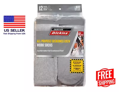 *GREAT PRICE* Original-Dickies Men's Work Crew Socks 12 Pack. GRAY • $15.99