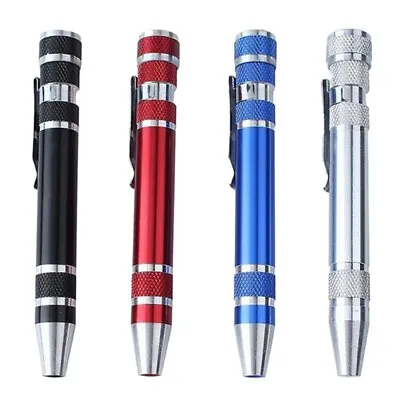 Portable 8 In 1 Aluminum Pen Style Screw Driver Multi-Tool Precision Screwdriver • $3.66