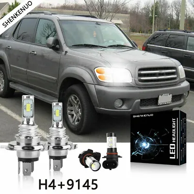 For Toyota Sequoia 2001-2007 LED Headlight + Fog Light Bulbs 6000K Kit White • $21.96