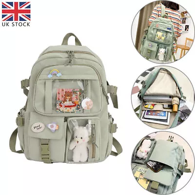 £14.99 • Buy Women Teen School Backpack Kawaii Bear College Travel Casual Bag Girls Bag Green