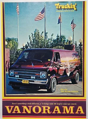 1975 Dodge Van Vanorama Seascape Mural Retro Vtg Print Ad Man Cave Art Deco 70's • $10.88