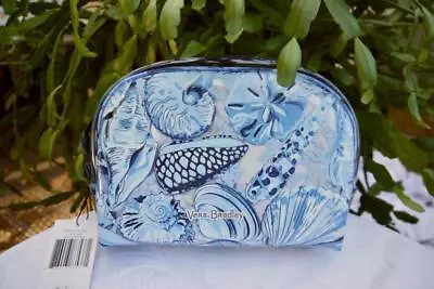 Vera Bradley BEACH Cosmetic Bag ORGANIZER Printed PVC 🐚 MORNING SHELLS BLUE NWT • $24