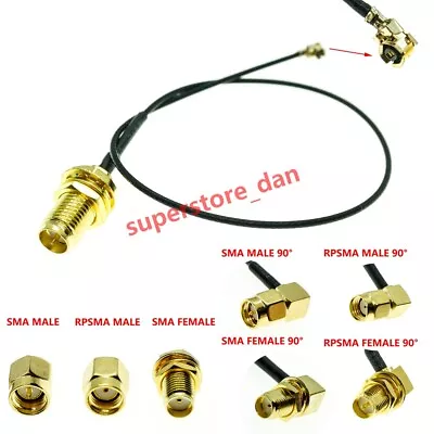 U.FL/IPX To RP-SMA SMA Female Male Antenna WiFi Pigtail Cable Ufl Ipex 1.13mm • $3.02