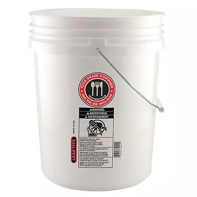 5 Gal Leaktite Plastics 70mil Food Safe White Food Grade Bucket Pail Bucketful  • $11.62