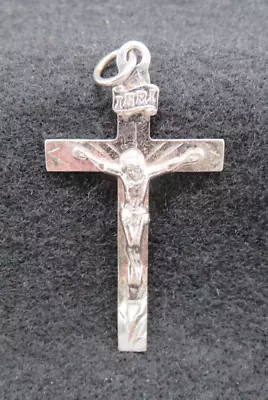 Medium 2  .925 Sterling Silver Cross Jesus Crucifix Pendant Men's Or Womens • $24.95