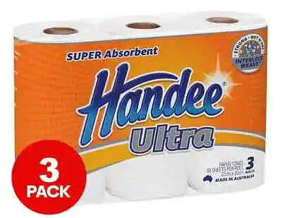 Handee Double Length Ultra Paper Towel (120 Sheets Per Roll) White 3 Count • $8.99