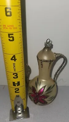 Vintage Germany Mercury Glass Ewer Teapot Hand Blown Pontil Christmas Ornament  • $59.99