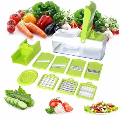 £3.75 • Buy 12In1 Vegetable Salad Slicer Food Dicer Chopper Kitchen Fruit Cutter Mandoline