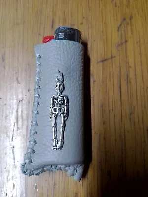 Genuine Leather Bic Lighter Cover With Skeleton Bling • $9.50