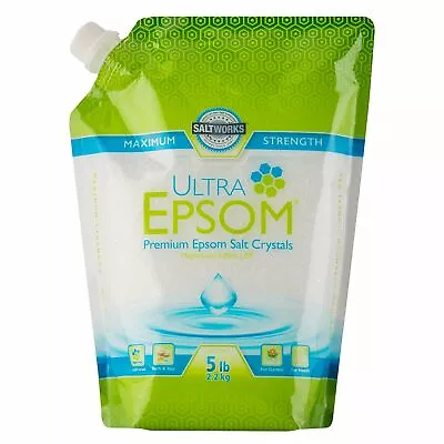 SaltWorks Ultra Epsom Premium Epsom Salt Medium Grain 5 Pound Bag • $26.61