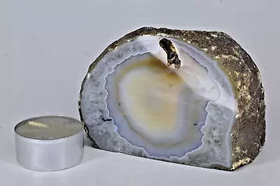 Geode Crystal Tea Light Natural Quartz Agate Votive Charka Reiki Candle Holder • $19.98