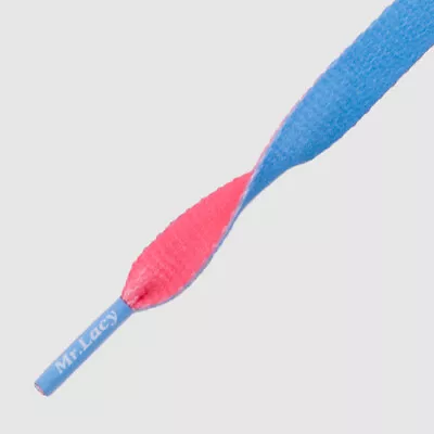 Mr Lacy Clubbies Flat Mellow Blue Neon Pink Pair Of Shoelaces   • £9.48