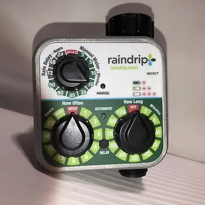 NEW Raindrip Automatic Water Timer W Timed Manual Mode Analog R675CT No Box • $17