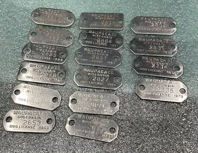 Vintage- 50’s 60's-70'sWisconsin Dog License Tax Tags -Lot Of 12 Waupaca Co. • $7.50