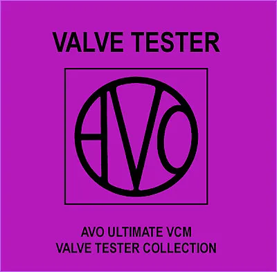 Avo - Ultimate VCM - Valve Tester Collection - DVD - Instructions Schematics • £16.95