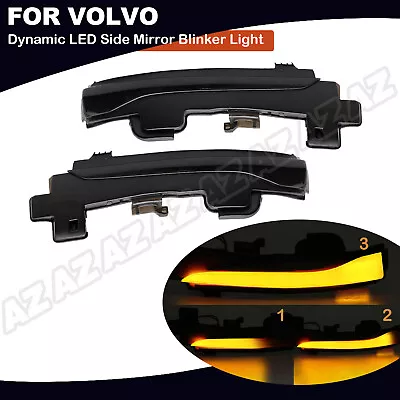 2X Sequential LED Side Mirror Turn Signal Lights For Volvo S80 S60 V40 V60 V70 • $59.39