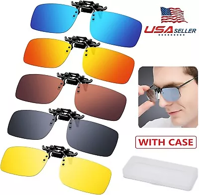 Polarized Clip On Sunglasses Flip Up Glasses Glare Blocking Lens UV Protection • $8.36