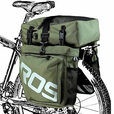 Bike Panniers Waterproof Bag 3 In 1 MultiFunction Messenger Panniers For Bicycle • $59.99