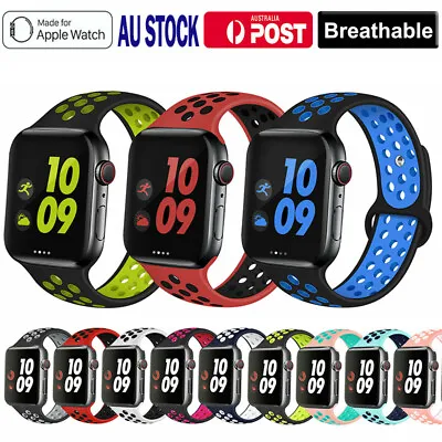 $7.99 • Buy For Apple Watch Band Series SE/6/5/4/3 Sport Silicone IWatch Strap 38 42 40 44mm