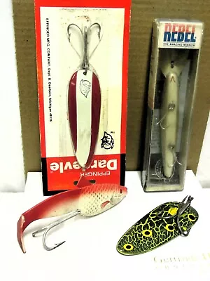 Lot Of 4 Large Size Vintage Fishing Lures Rebel Eppinger Husky Vivif • $24.50