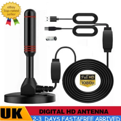 200 Mile Magnetic DVB Caravan HD Digital Freeview Indoor TV Antenna Aerial Ariel • £8.54