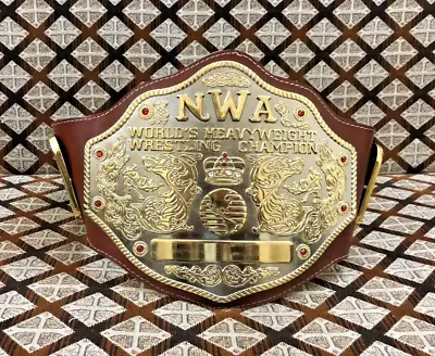 NWA BIG GOLD Championship Title Belt Belt Multi Layered 8mm Zinc 3D • $149.99