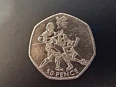 CIRCULATED 2012 Olympic Fencing 50p Coin • £1.50