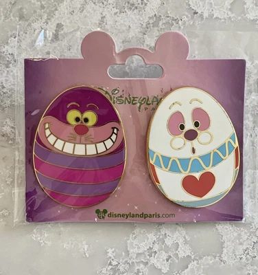 £25 • Buy Disney Pin Disneyland Paris Cheshire Cat White Rabbit Easter Eggs Set Alice