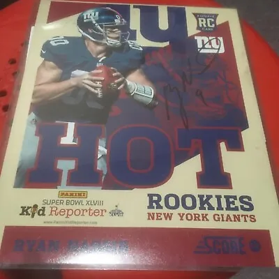 2013 Score Hot Rookies Promo Ryan Nassib #12 Rookie Auto RC Oversized Card • $14.99