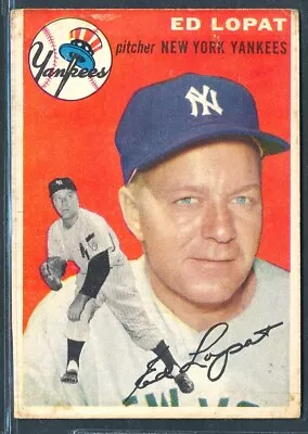 1954 Topps #5: ED LOPAT  New York Yankees  ~ Fair • $2.50