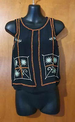 Alice McCall Black Embroidered Blouse Top Size 6 • $45