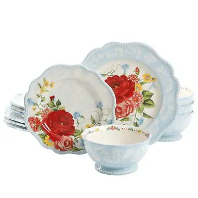 $49.99 • Buy The Pioneer Woman Sweet Rose 12-Piece Dinnerware Set