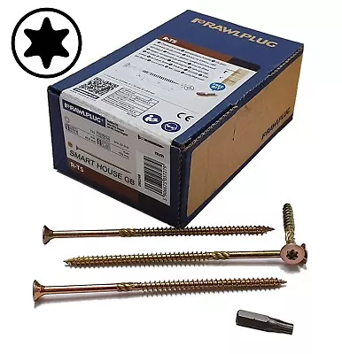 £5.28 • Buy Countersunk Torx Wood Screw Chipboard Zinc Yellow + Free Torx Bit