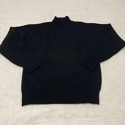 Sp0100-97-d-1008 Mens Wool Sweater Vintage Military Turtleneck Pullover XL Black • $40