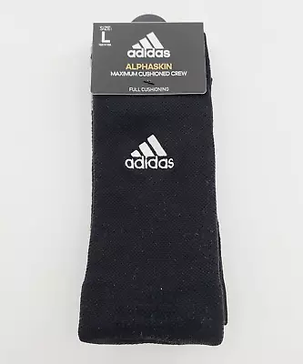 Adidas Alphaskin Maximum Cushioned Crew Socks Men's Aeroready LARGE L 9.5-12 NWT • $14.90