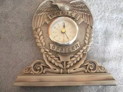 Vintage Police Officer Desk Clock-vanmark Blue Hats Of Bravery Badge Clock(rare) • $50