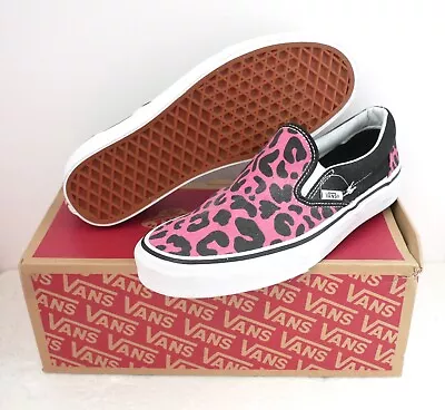 VANS CLASSIC SLIP-ON (PINK LEOPARD) SHOES (Men 7.0/WOMEN 8.5) (VN0A38F70K6) NEW! • $39.99