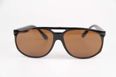 Vintage Vuarnet Sunglasses 462 Large Black PX2000 Mineral Brown Lens • $129