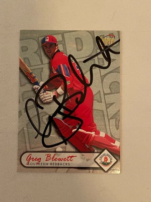 $12 • Buy 1996 Futera Cricket Card - Greg Blewett (SA) - Hand Signed Autographed