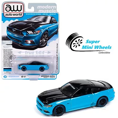 Auto World 1:64 2015 Ford Mustang GT Petty’s Garage Petty Blue • $7.99