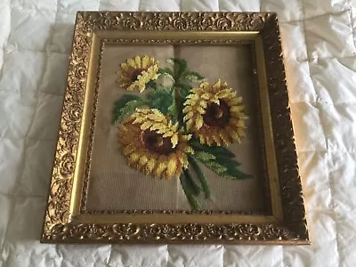 Finished Needlepoint Canvas SUNFLOWERS BEAUTIFUL • $19