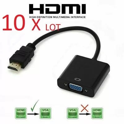 10X HDMI Male  To VGA Female Adapter Converter Cable For Video HDTV DVD PC 1080P • $24.15