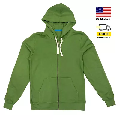 New! Unisex Green Zip-Up Fleece Hoodies/Sweatshirt Size: Small • $15.99