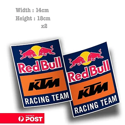 Large Red Bull KTM Racing Team X 2 Fridge Bar Decal Sticker • $20