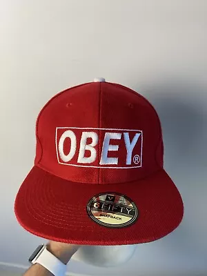 Mitchell And Ness Obey Snapback Cap Red Streetwear USA * Free Postage * • $49.95