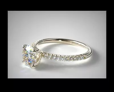 Micro Pave Diamond Engagement Ring Semi Mount • $1100