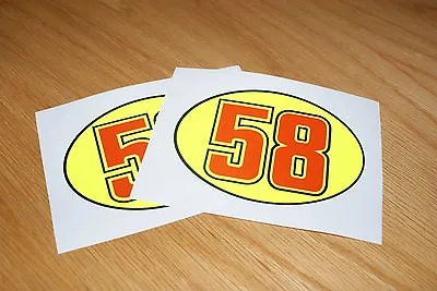 Marco Simoncelli Number 58 Stickers (Pair) • $4.35
