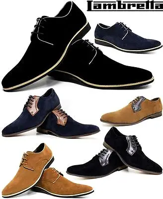 Mens Smart Office Wedding Shoes Faux Suede Formal Casual Party Brogue Shoes Size • £14.95